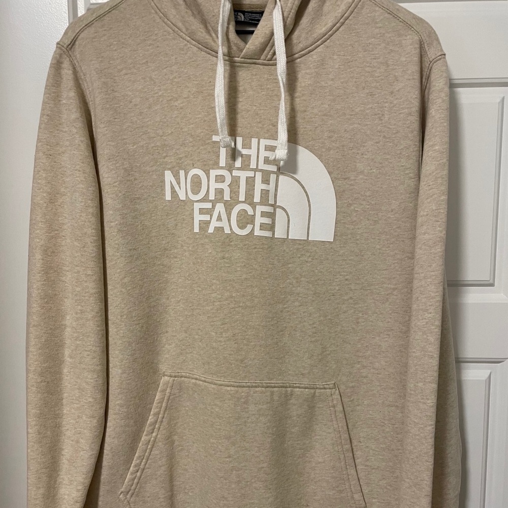 The North Face Hoodie (L) Tan/Cream and White